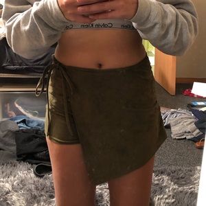 LF Green Suede Skort